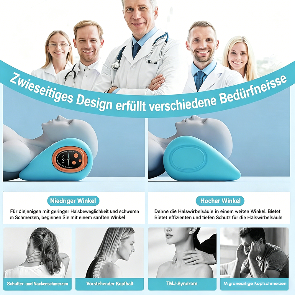 🛑 Schluss mit Nackenschmerzen! | Ergonomisches Massagekissen mit Puls- & Vibrationsmodus