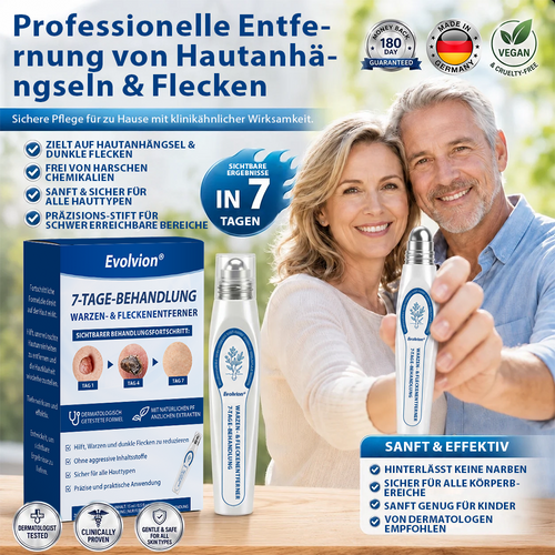 Hergestellt und versandt aus Deutschland ✨Evolvion® 𝟕-𝐓𝐚𝐠𝐞 Hautanhängsel- & Fleckenentferner (𝟕-𝐃𝐚𝐲 𝐒𝐤𝐢𝐧 𝐓𝐚𝐠 & 𝐒𝐩𝐨𝐭 𝐄𝐫𝐚𝐬𝐞𝐫) – Schmerzfreier & narbenfreier fortschrittlicher Roll-on-Stift zur Entfernung von Hautunreinheiten