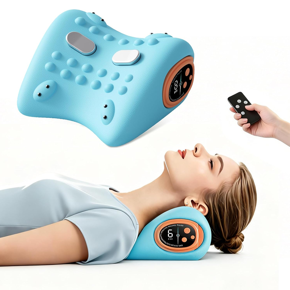 🛑 Schluss mit Nackenschmerzen! | Ergonomisches Massagekissen mit Puls- & Vibrationsmodus
