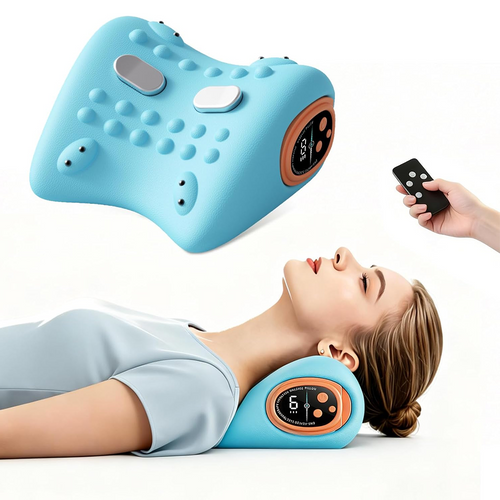 🛑 Schluss mit Nackenschmerzen! | Ergonomisches Massagekissen mit Puls- & Vibrationsmodus