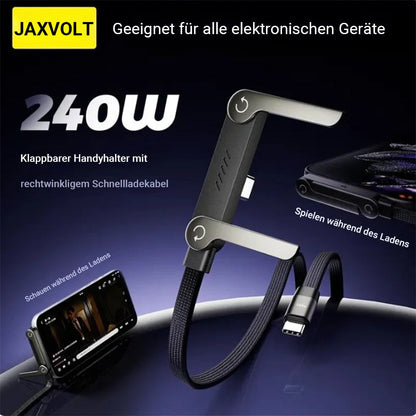 240W Super-Schnellladekabel – 2-in-1 Ladekabel & Handyhalter❤️