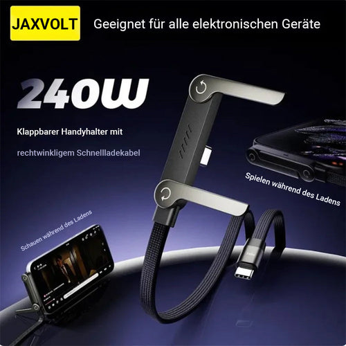 240W Super-Schnellladekabel – 2-in-1 Ladekabel & Handyhalter❤️