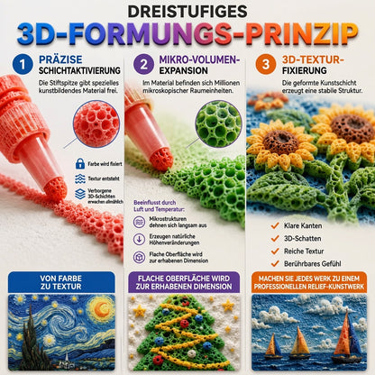 Heute bestellen und 50% sparen丨IEY® 3D Relief Art Pen – Verwandeln Sie flache Zeichnungen in berührbare 3D-Kunst🪄