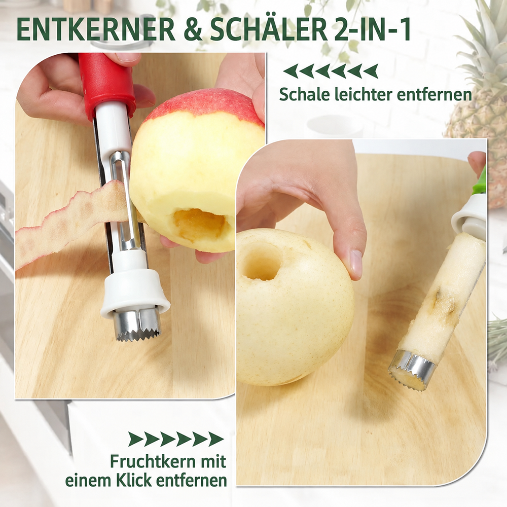 2-in-1 Apfelentkerner und -schäler, Apfelentkerner, Obstentkerner aus Edelstahl 🍎