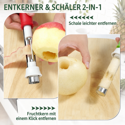 2-in-1 Apfelentkerner und -schäler, Apfelentkerner, Obstentkerner aus Edelstahl 🍎