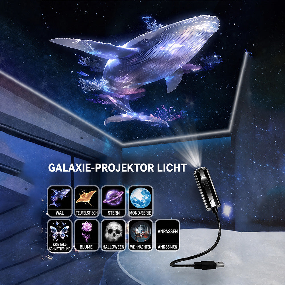 💡🦅BVJ® Plug-and-Play HD-Galaxie- & Ozean-Projektor-Nachtlicht 🐟 Über 50.000 zufriedene Nutzer🐳