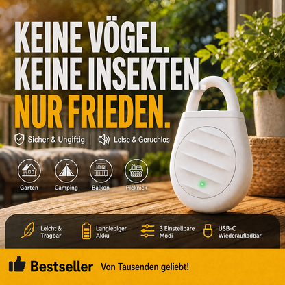 🔥 Nur für kurze Zeit: 3 kaufen, 2 gratis dazu! 🐦 Schluss mit lästigen Vögeln, Wildtieren und Heuschrecken! Tragbarer Ultraschall-Vogelvertreiber als Schlüsselanhänger