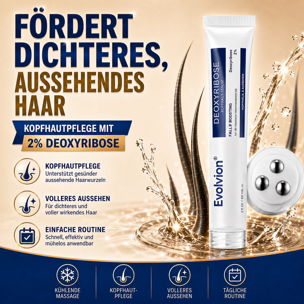 🦄Evolvion® Deoxyribose Kopfhautserum – Fortschrittliche Kopfhautpflege für voller wirkendes Haar