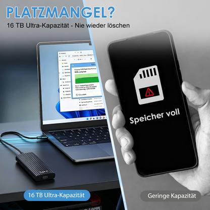 🏆Blitzverkauf🦅Über 50.000 verkauft! Fast ausverkauft – 🔥Tragbare 16-TB-Mini-SSD (Typ-C) | Bis zu 1050 MB/s | IP65 Schutz | Neue Firmware