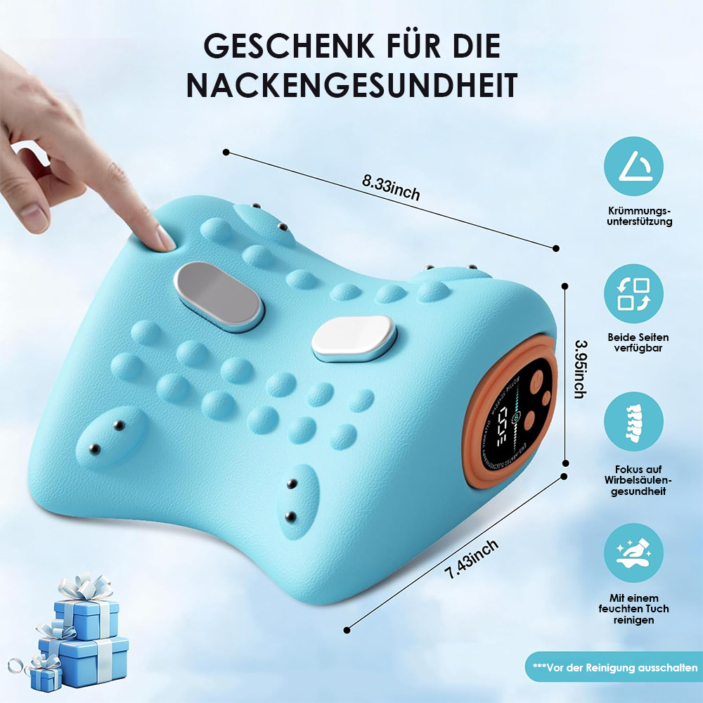 🛑 Schluss mit Nackenschmerzen! | Ergonomisches Massagekissen mit Puls- & Vibrationsmodus