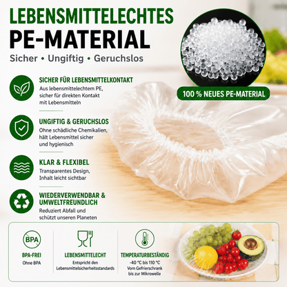 🔥 100 elastische Frischhalte-Abdeckungen für Schüsseln & Teller