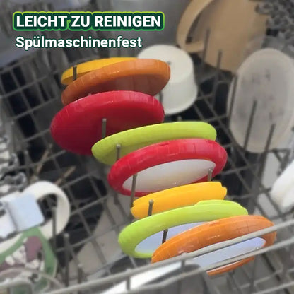Avasoma®| 4er-Set Wiederverwendbare Frischekapseln für Obst & Gemüse – Ideal für Avocados, Tomaten, Äpfel, Knoblauch, Zwiebeln und mehr