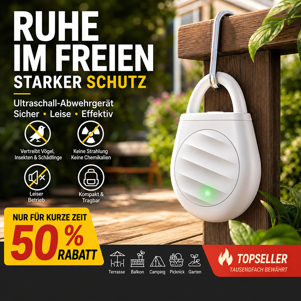 🔥 Nur für kurze Zeit: 3 kaufen, 2 gratis dazu! 🐦 Schluss mit lästigen Vögeln, Wildtieren und Heuschrecken! Tragbarer Ultraschall-Vogelvertreiber als Schlüsselanhänger