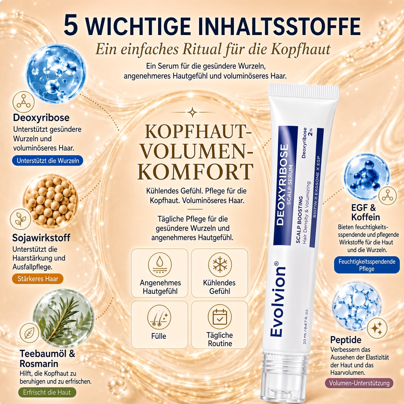 🦄Evolvion® Deoxyribose Kopfhautserum – Fortschrittliche Kopfhautpflege für voller wirkendes Haar