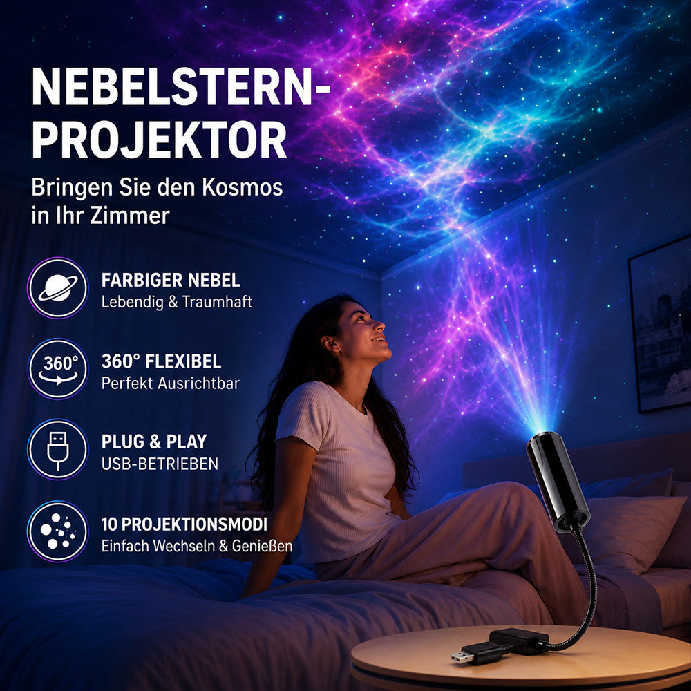 💡🦅BVJ® Plug-and-Play HD-Galaxie- & Ozean-Projektor-Nachtlicht 🐟 Über 50.000 zufriedene Nutzer🐳