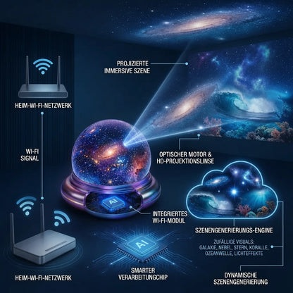 🔮 🦄Nachtlicht-Projektor – Smarter holografischer Sternenprojektor💕💕💕