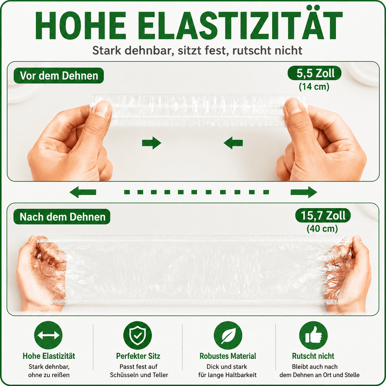 🔥 100 elastische Frischhalte-Abdeckungen für Schüsseln & Teller