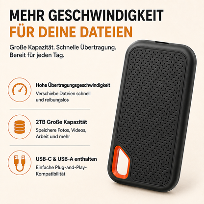 🏆 Blitzverkauf ⚡ Über 50.000 verkauft! Fast ausverkauft – 🔥 2TB Mini-SSD (USB-C,USB-A) | Bis zu 2000 MB/s🦄👠