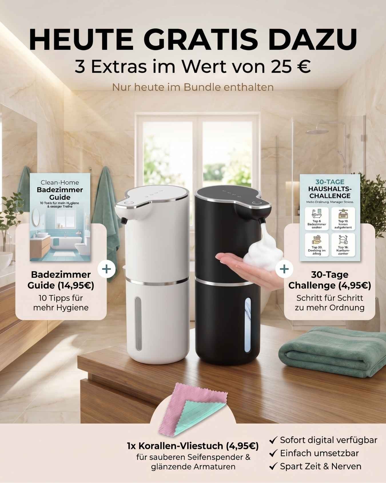 Spart bis zu 50% Seife! 💰 Sensor-Schaumspender XL – Weniger Verbrauch, mehr Ordnung 🏠