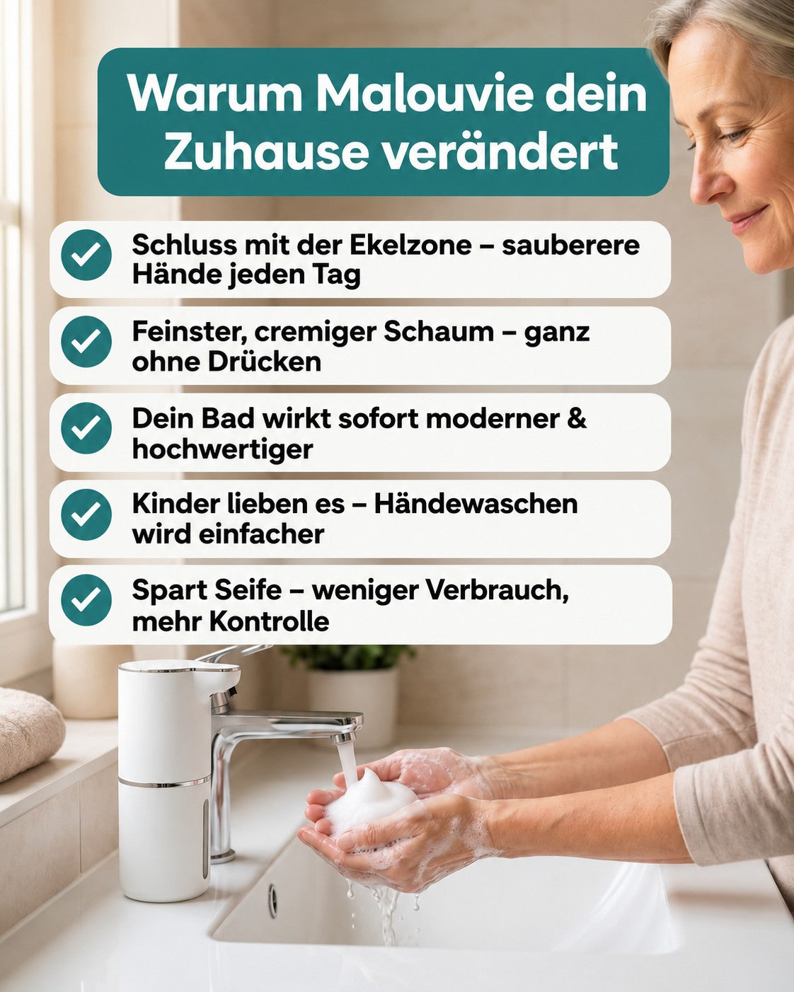 Spart bis zu 50% Seife! 💰 Sensor-Schaumspender XL – Weniger Verbrauch, mehr Ordnung 🏠